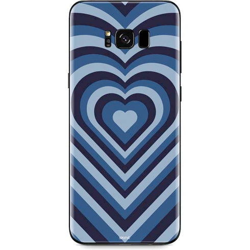 Blue Heart Pattern Galaxy S8 Plus Skin