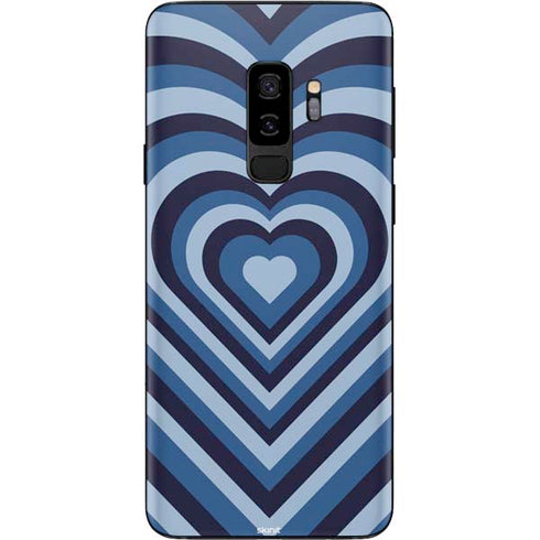 Blue Heart Pattern Galaxy S9 Plus Skin