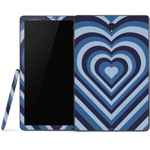 Blue Heart Pattern Samsung Galaxy Tab Skin