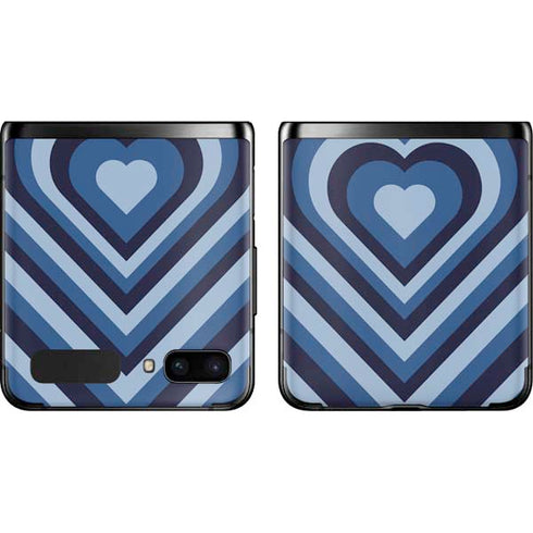 Blue Heart Pattern Galaxy Z Flip Skin
