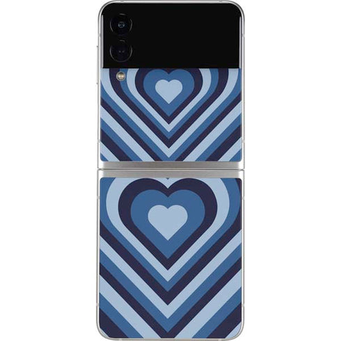 Blue Heart Pattern Galaxy Z Flip3 5G Skin