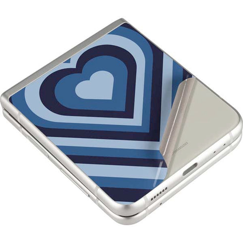 Blue Heart Pattern Galaxy Z Flip3 5G Skin