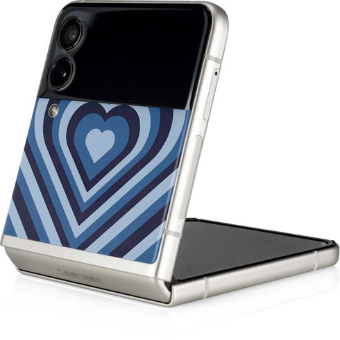 Blue Heart Pattern Galaxy Z Flip3 5G Skin