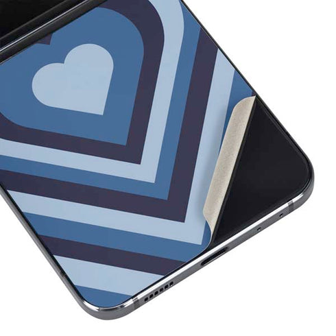 Blue Heart Pattern Galaxy Z Flip5 5G Skin