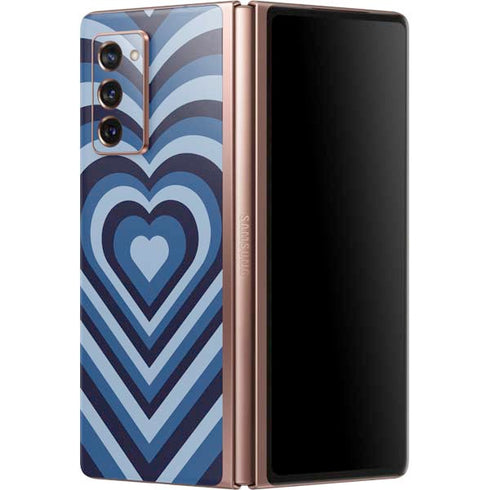 Blue Heart Pattern Galaxy Z Fold2 5G Skin