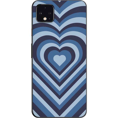 Blue Heart Pattern Google Pixel 4 XL Skin