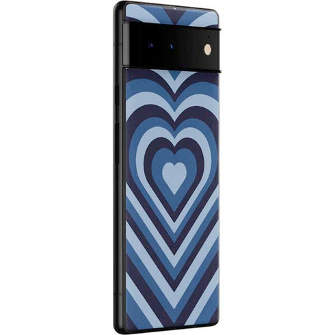 Blue Heart Pattern Google Pixel 6 Skin