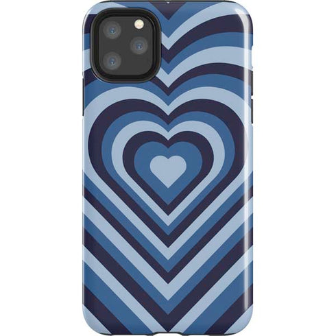 Blue Heart Pattern iPhone 11 Pro Max Impact Case