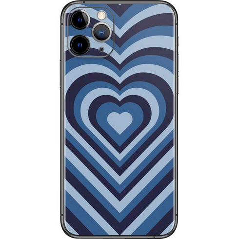 Blue Heart Pattern iPhone 11 Pro Skin