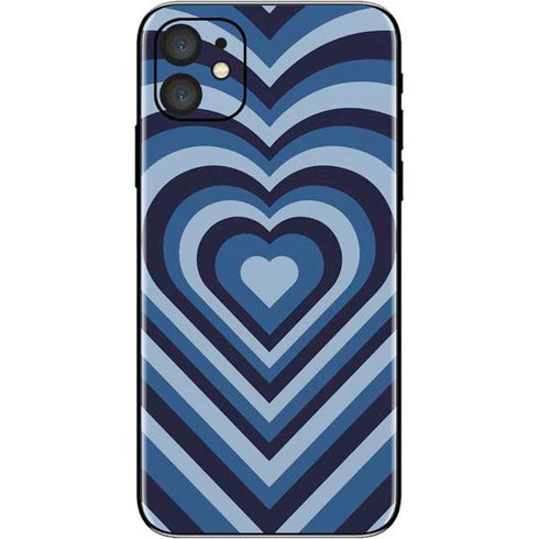 Blue Heart Pattern iPhone 11 Skin