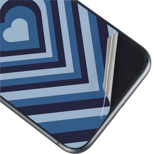 Blue Heart Pattern iPhone 11 Skin