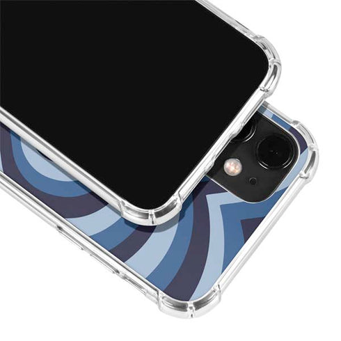 Blue Heart Pattern iPhone 12 Clear Case