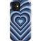 Blue Heart Pattern iPhone 12 Mini Impact Case