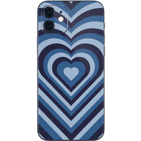 Blue Heart Pattern iPhone 12 Mini Skin