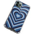 Blue Heart Pattern iPhone 12 Pro Clear Case