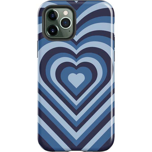 Blue Heart Pattern iPhone 12 Pro Impact Case