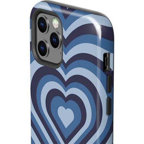 Blue Heart Pattern iPhone 12 Pro Impact Case