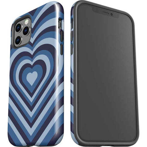 Blue Heart Pattern iPhone 12 Pro Impact Case