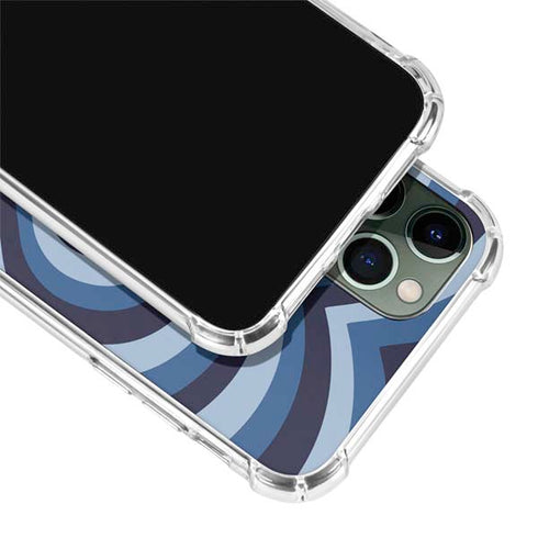 Blue Heart Pattern iPhone 12 Pro Max Clear Case