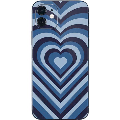 Blue Heart Pattern iPhone 12 Skin