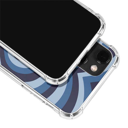 Blue Heart Pattern iPhone 13 Mini Clear Case