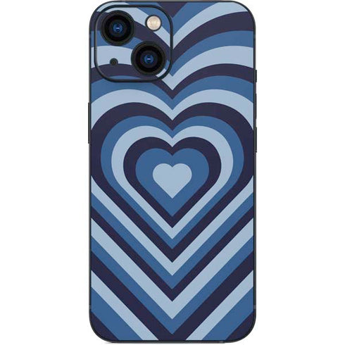 Blue Heart Pattern iPhone 13 Mini Skin