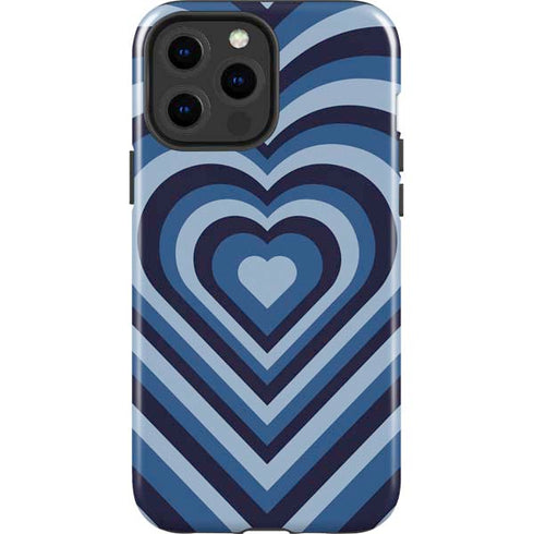 Blue Heart Pattern iPhone 13 Pro Max Impact Case