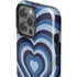 Blue Heart Pattern iPhone 13 Pro Max Impact Case