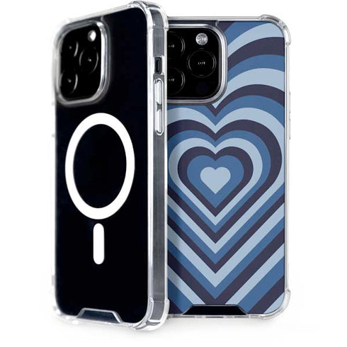 Blue Heart Pattern iPhone 13 Pro Max MagSafe Case