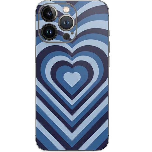 Blue Heart Pattern iPhone 13 Pro Skin