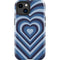 Blue Heart Pattern iPhone 14 Plus Impact Case