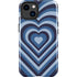 Blue Heart Pattern iPhone 14 Plus Impact Case