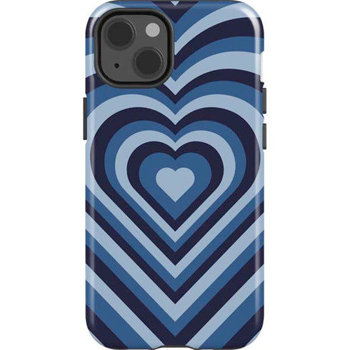 Blue Heart Pattern iPhone 15 Impact Case