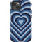 Blue Heart Pattern iPhone 14 Impact Case