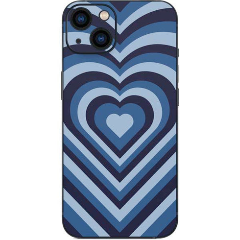 Blue Heart Pattern iPhone 14 Plus Skin