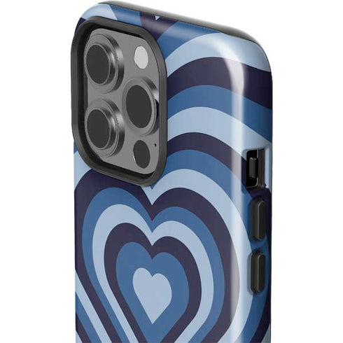Blue Heart Pattern iPhone 14 Pro Impact Case