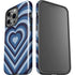 Blue Heart Pattern iPhone 14 Pro Impact Case
