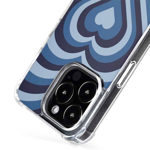 Blue Heart Pattern iPhone 14 Pro Max MagSafe Case