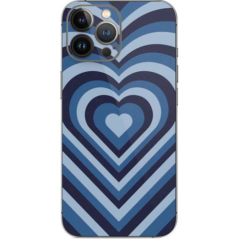 Blue Heart Pattern iPhone 14 Pro Max Skin