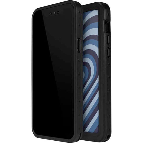 Blue Heart Pattern iPhone 14 Pro Max Waterproof Case