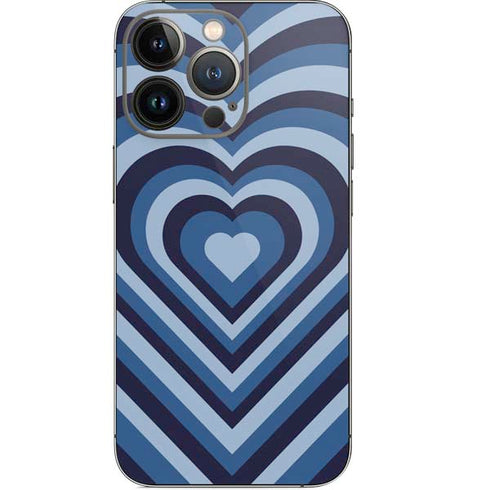 Blue Heart Pattern iPhone 14 Pro Skin