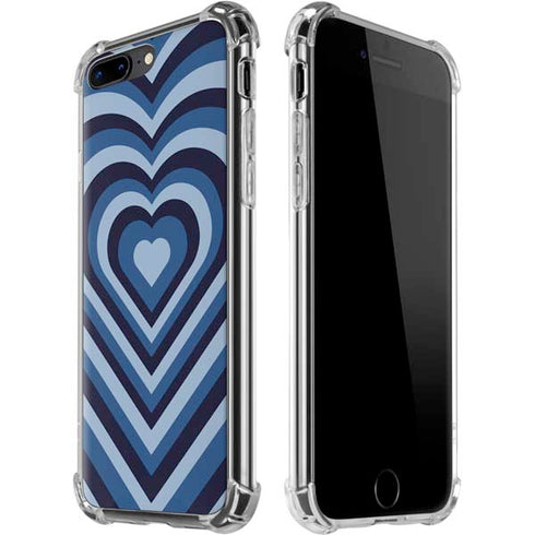 Blue Heart Pattern iPhone 7/8 Plus Clear Case