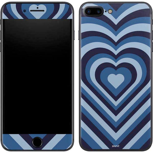 Blue Heart Pattern iPhone 7 Plus Skin