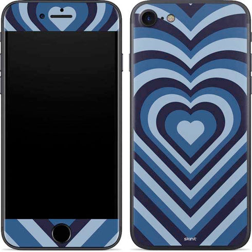 Blue Heart Pattern iPhone 7 Skin