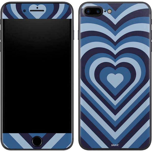 Blue Heart Pattern iPhone 8 Plus Skin