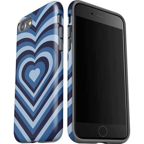 Blue Heart Pattern iPhone SE (2nd & 3rd Gen) Pro Case