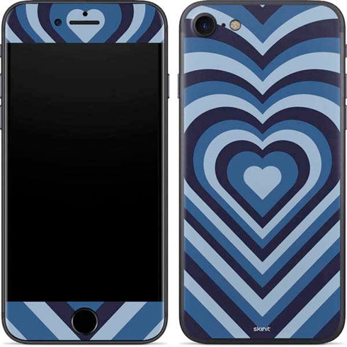 Blue Heart Pattern iPhone SE (2nd & 3rd Gen) Skin