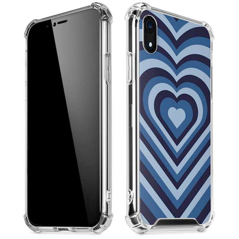 Blue Heart Pattern iPhone XR Clear Case