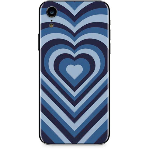 Blue Heart Pattern iPhone XR Skin