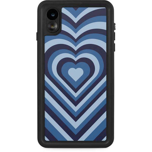 Blue Heart Pattern iPhone XR Waterproof Case